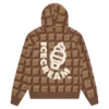 Chocolate Waffle Kapuzenjacke mit durchgehendem Reißverschluss