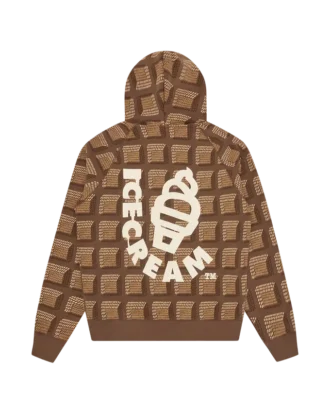 Chocolate Waffle Kapuzenjacke mit durchgehendem Reißverschluss