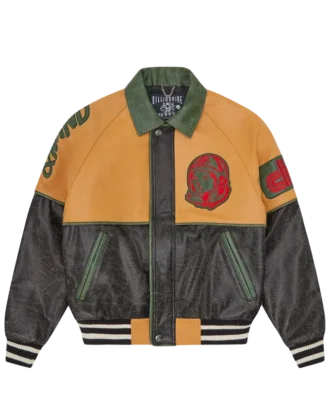 Club Varsity-Jacke aus geknittertem Leder
