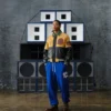 Club Varsity-Jacke aus geknittertem Leder