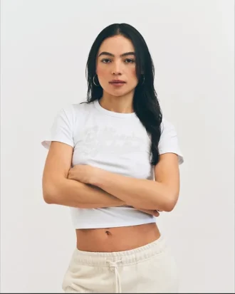 Damen-Baby-T-Shirt mit Schriftzug