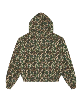 Damen-Kapuzenjacke mit Reißverschluss im Camo-Look