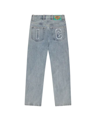 Denim-Hose mit aufgesetzter „Running Dog“-Applikation