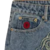 Distressed Running Dog Denim-Hose für Damen