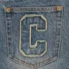 Distressed Running Dog Denim-Hose für Damen