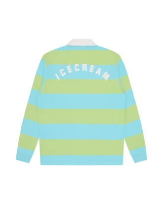 Gestreiftes Langarm-Poloshirt