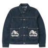 Jeansjacke mit Möwenprint & Stickerei