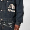 Jeansjacke mit Möwenprint & Stickerei