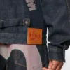 Jeansjacke mit Möwenprint & Stickerei