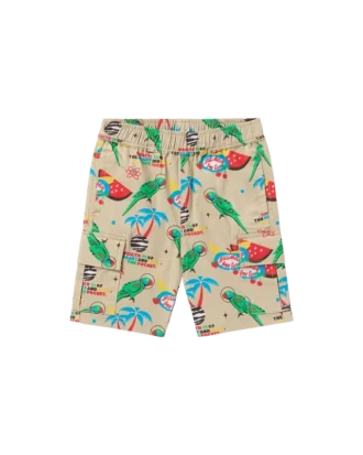 Kinder-Cargoshorts mit Vogelmotiv