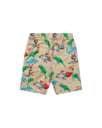 Kinder-Cargoshorts mit Vogelmotiv