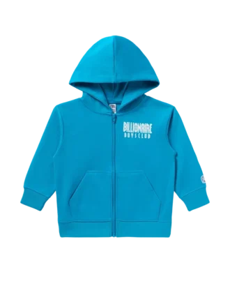 Kinder-Hoodie mit Reißverschluss und geradem Schriftzug