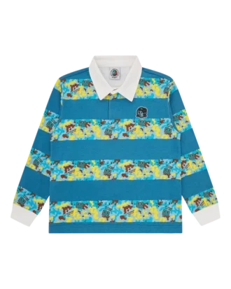 Kinder-Rugby-Shirt im Roboter-Camo-Look