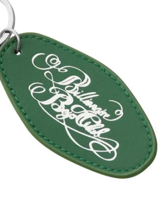 Leder-Schlüsselanhänger mit Schriftzug-Logo