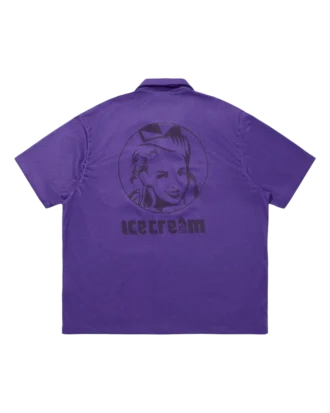 Mesh-Hemd mit offenem Kragen