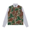 Popeline-Streifenhemd mit halbflächigem Burst-Camo-Print