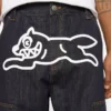 Selvedge-Carpenter-Hose aus Denim mit Running Dog-Motiv
